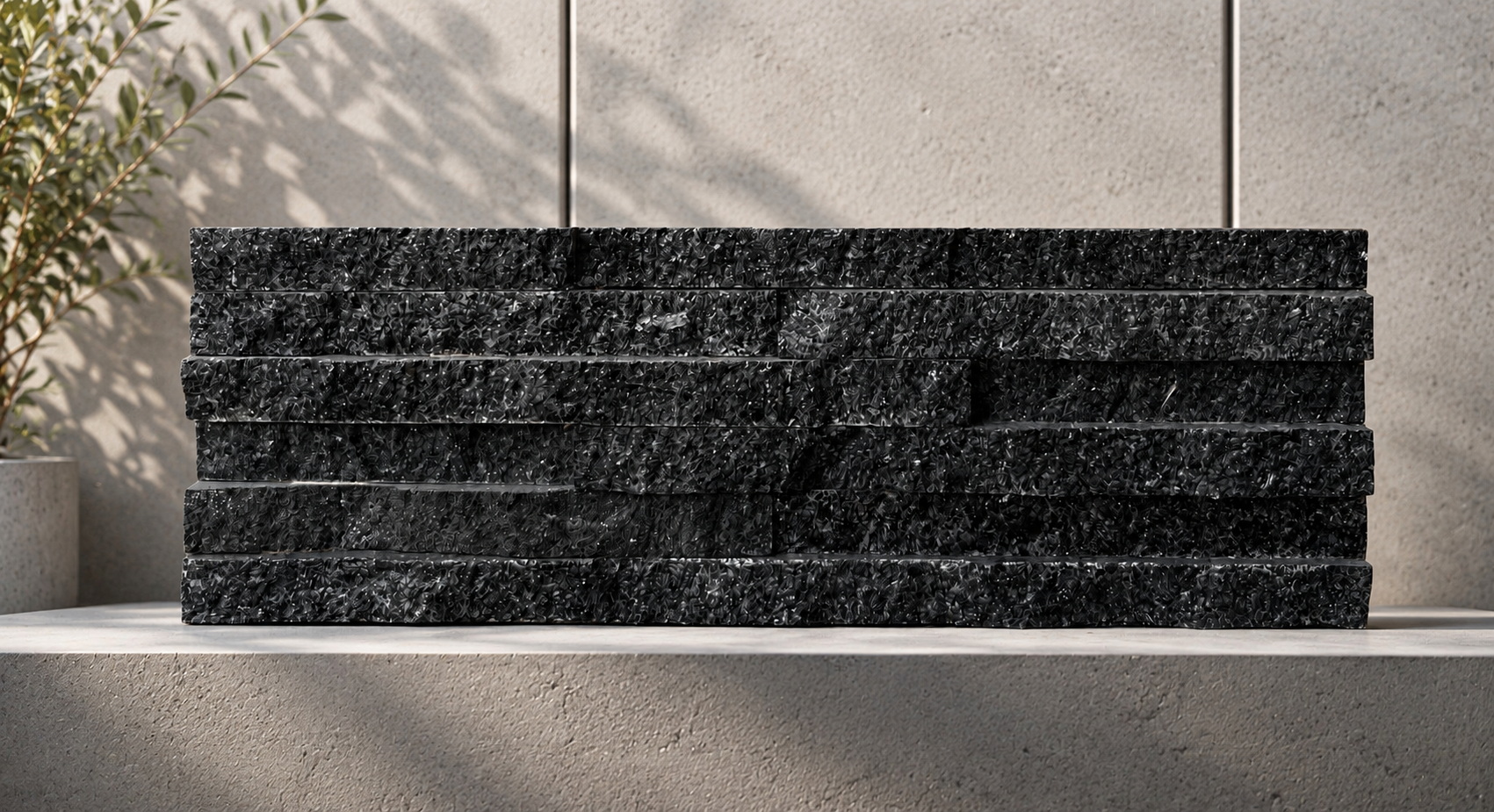 Black Granite Ledgestone BGL-10 wall cladding Thailand